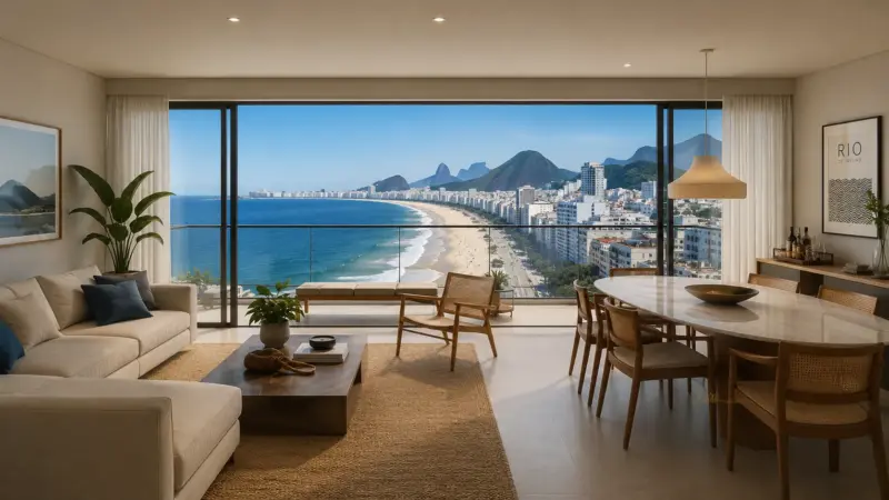 Apartamento com vista para o mar em Copacabana